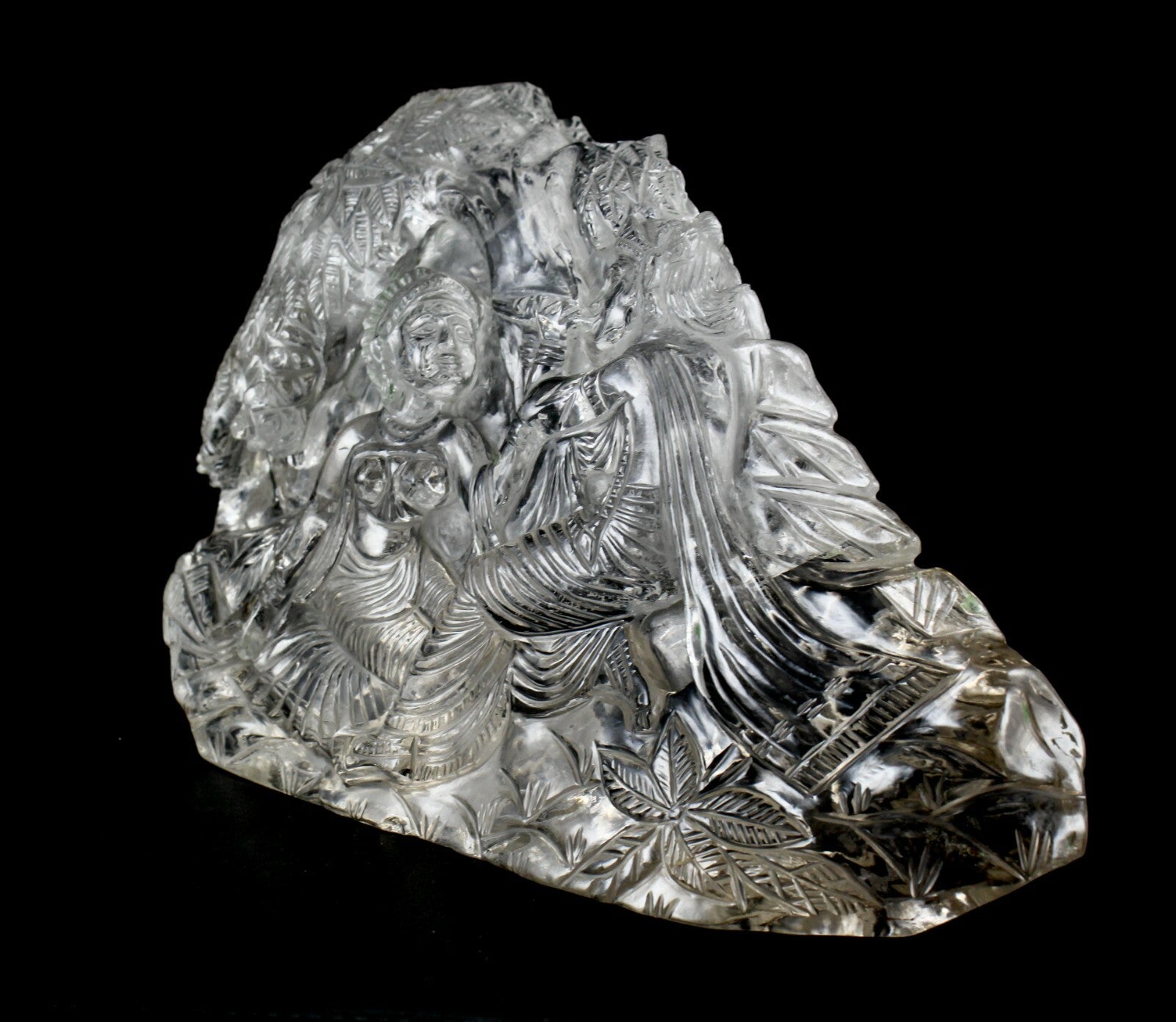 Certified Natural Rock Crystal Lord Radha Krishna 12785 Ct Gem Home Decor