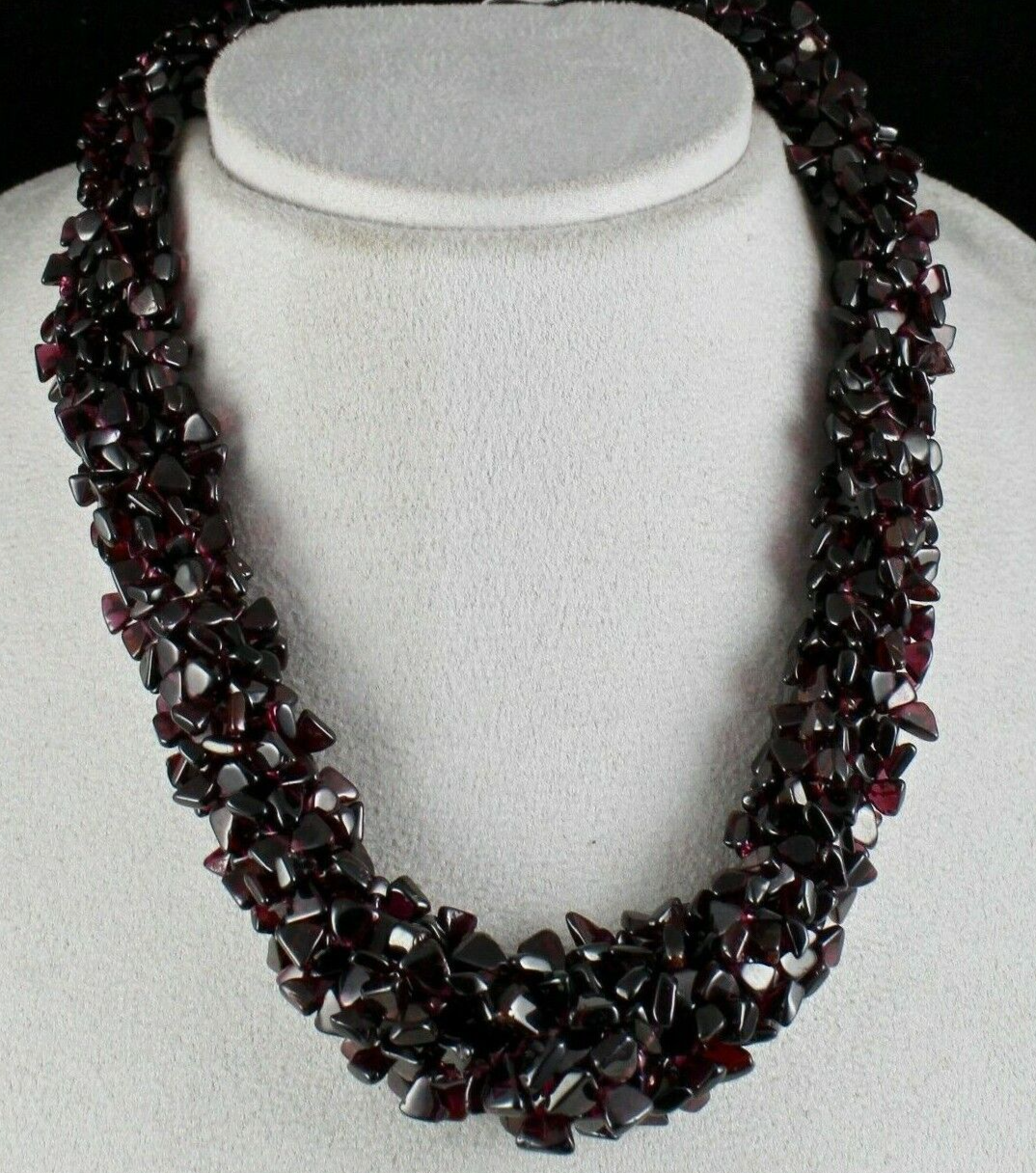 Natural Red Garnet Necklace Triangle 5 Ct Antique Gemstone Beads 1180 Fine