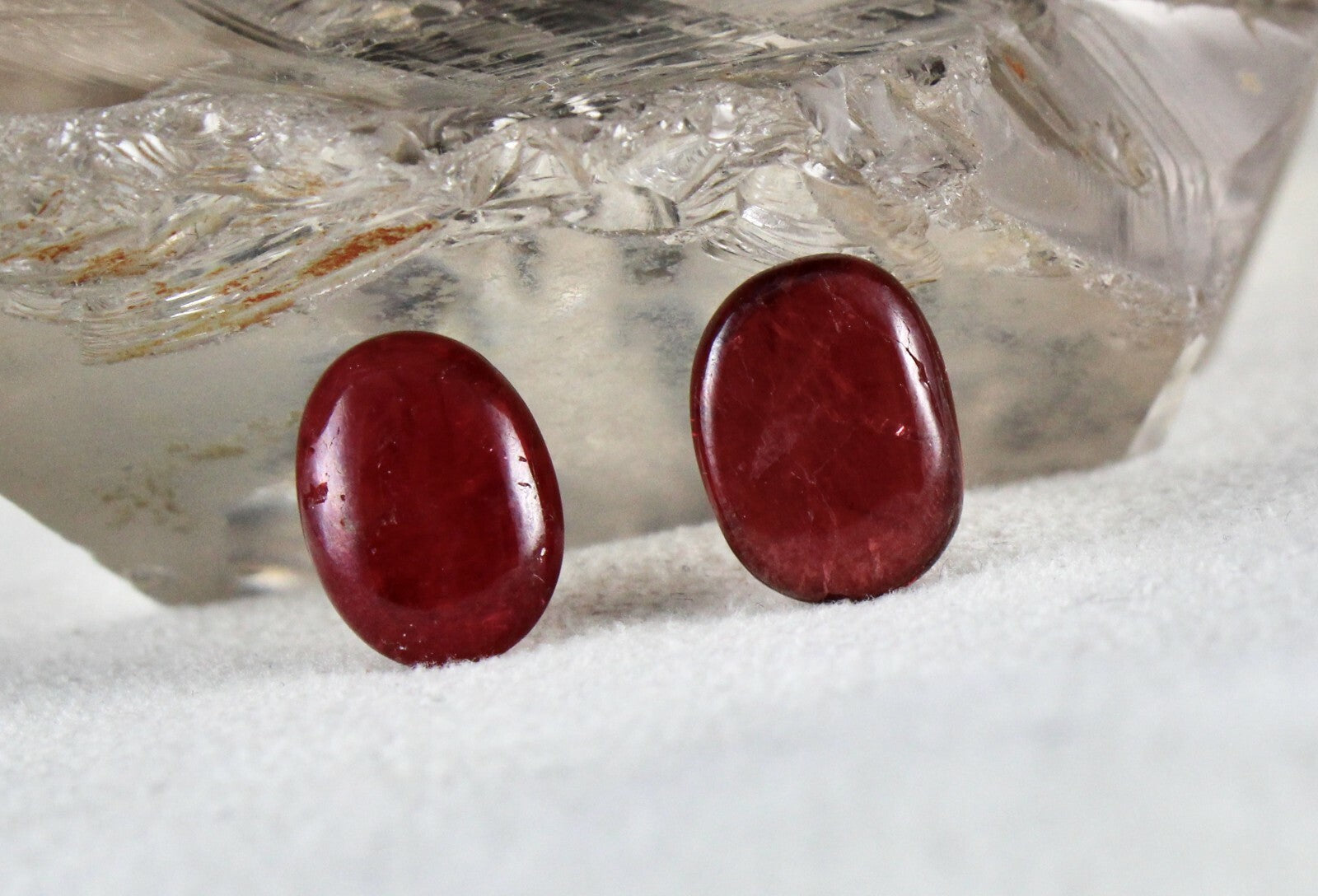 Certified Natural Red Spinel 13x10mm Oval Pair 11.41ct Gemstone Earring, Wedding