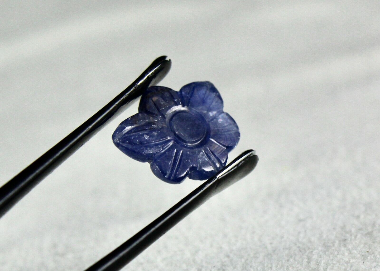 NATURAL NO HEAT BURMA BLUE SAPPHIRE CARVED FLOWER 5.80 CTS GEMSTONE RING PENDANT