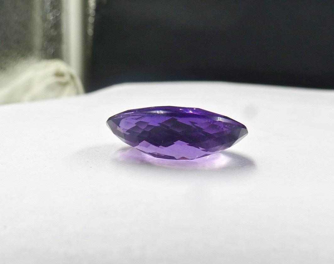 Amethyst Faceted Oval 15.47 Ct Gemstone Ring Pendant Semi Precious
