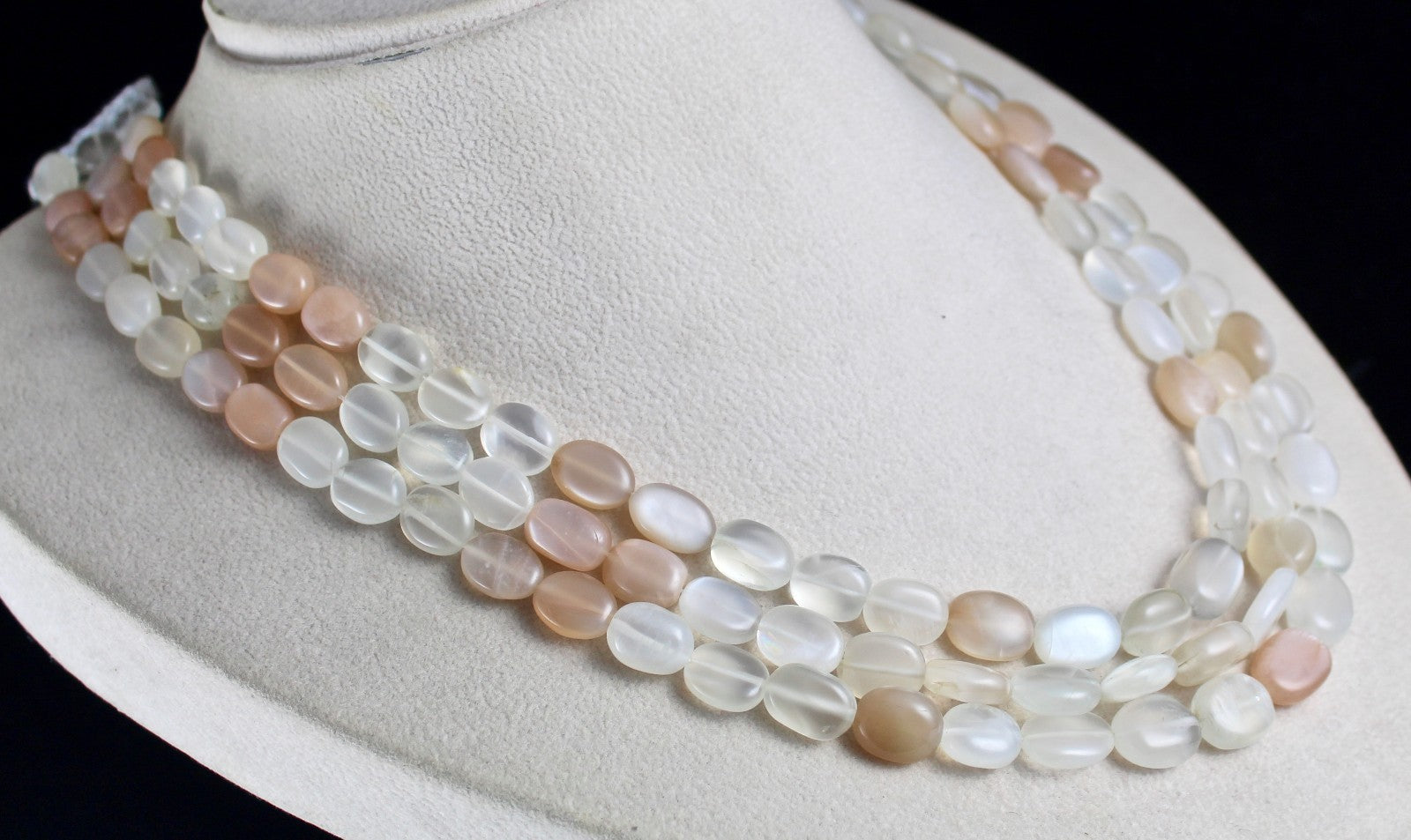 Natural Multi Colour Moonstone 558 Ct Beads Long Gemstone Fashion Necklace