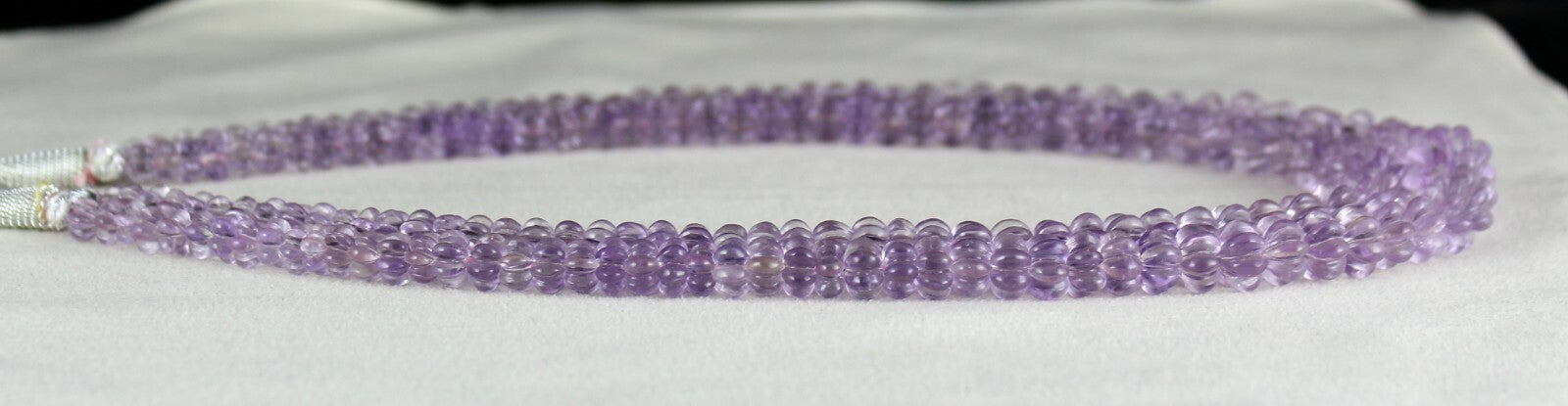 Certified Natural Pink Amethyst 461 Ct Carved Beads Necklace 2 Line For Women