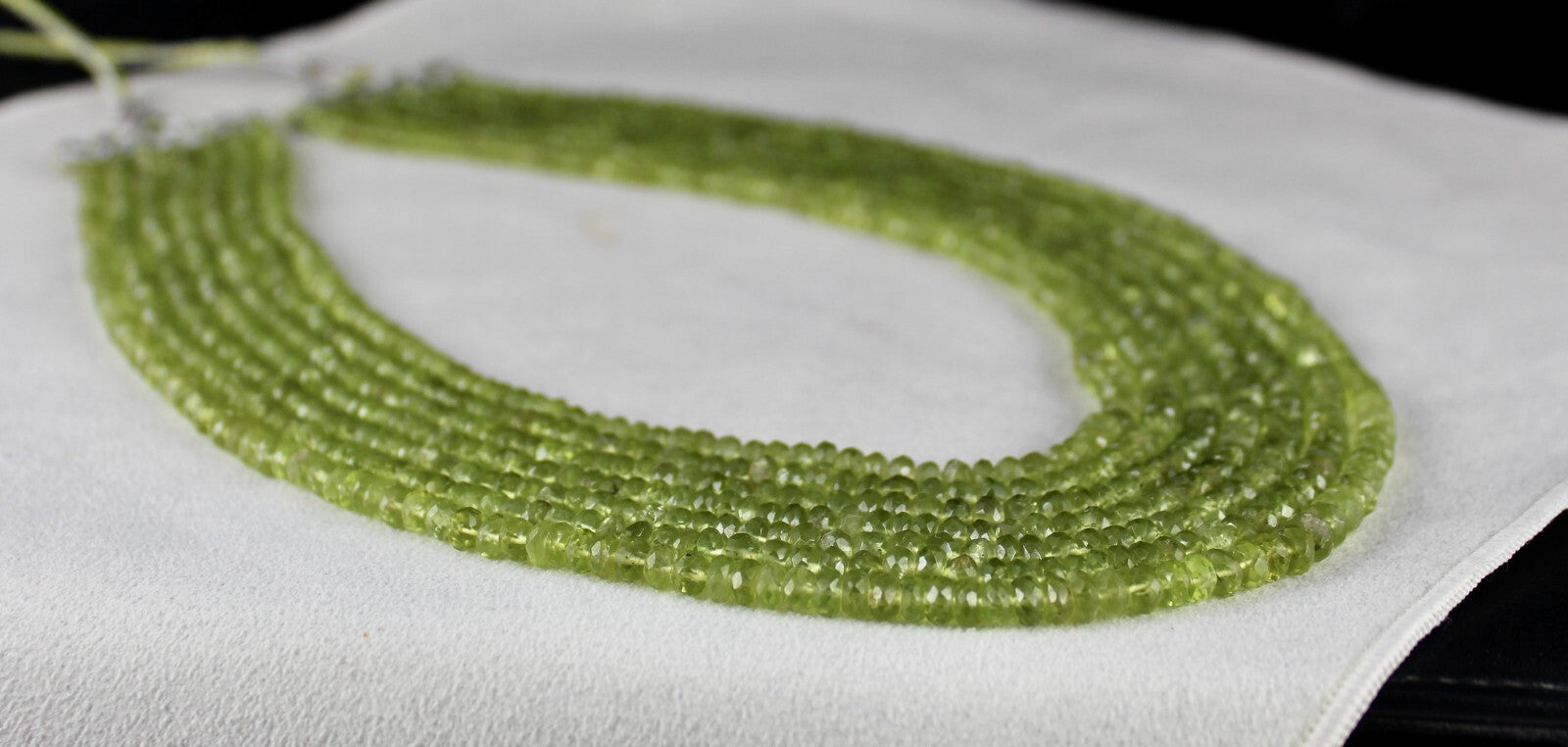 Natural Peridot Beads Faceted Round Necklace 717ct Gemstone For Women