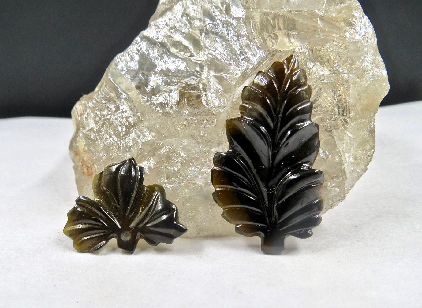 MULTI COLOUR TOURMALINE CARVED LEAVES 26.90 CTS GEMSTONE FOR DESIGNING JEWELLERY