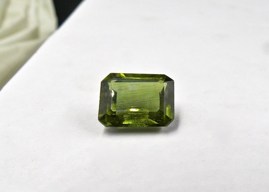 Certified Fine Natural Green Tourmaline 9ct Octagon Gemstone For Ring Pendant
