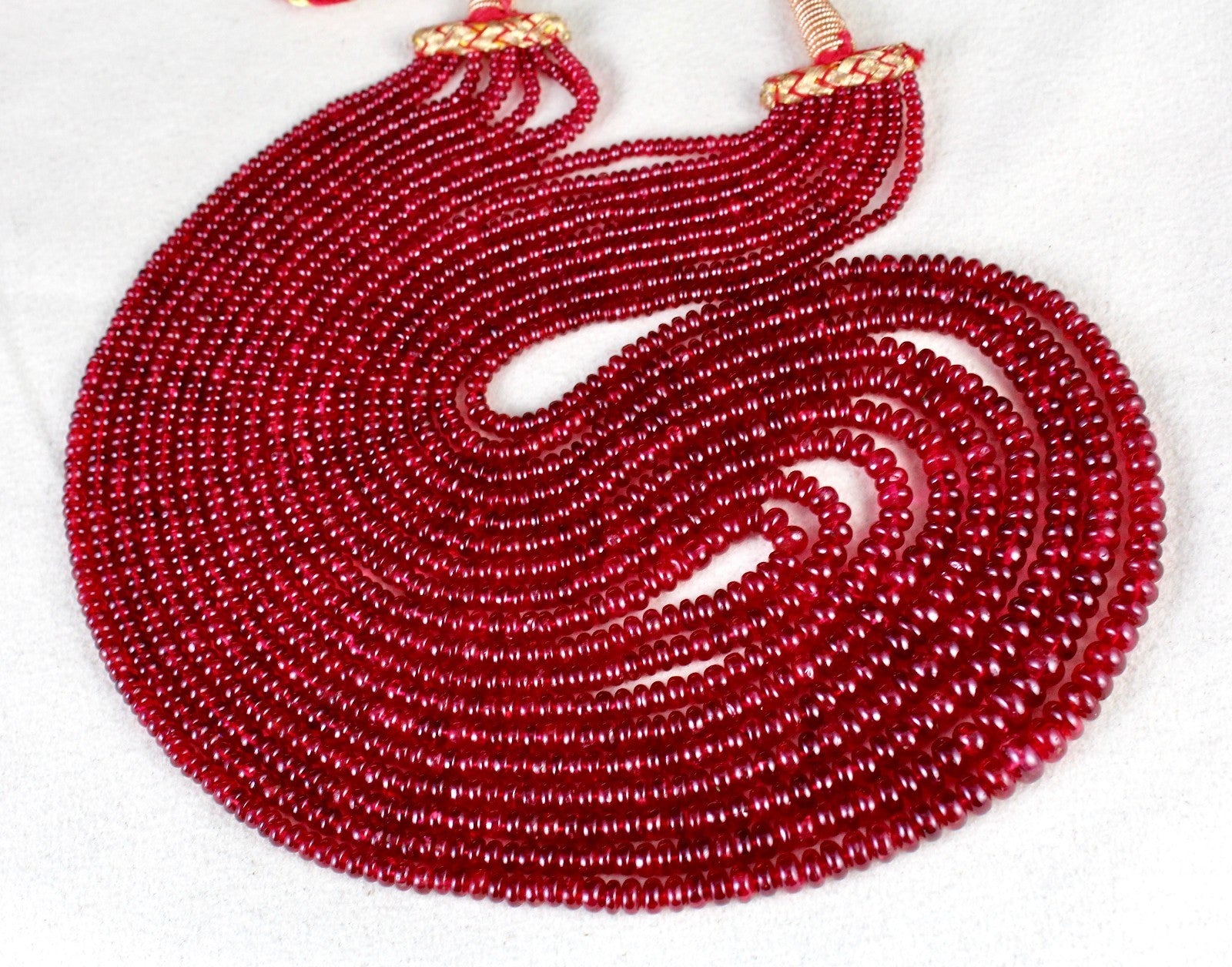 Certified Spinel Beads Necklace 9 L 732 Ct Natural Gemstone Important For Women