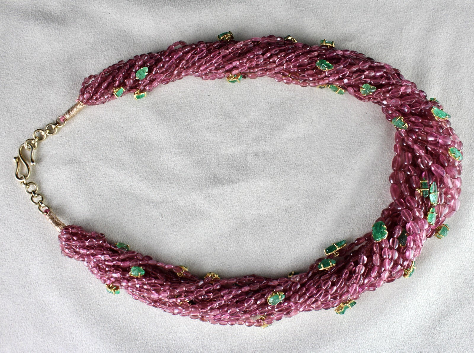 Certified Sterling Silver 892 Ct Pink Tourmaline Emerald Necklace For Women