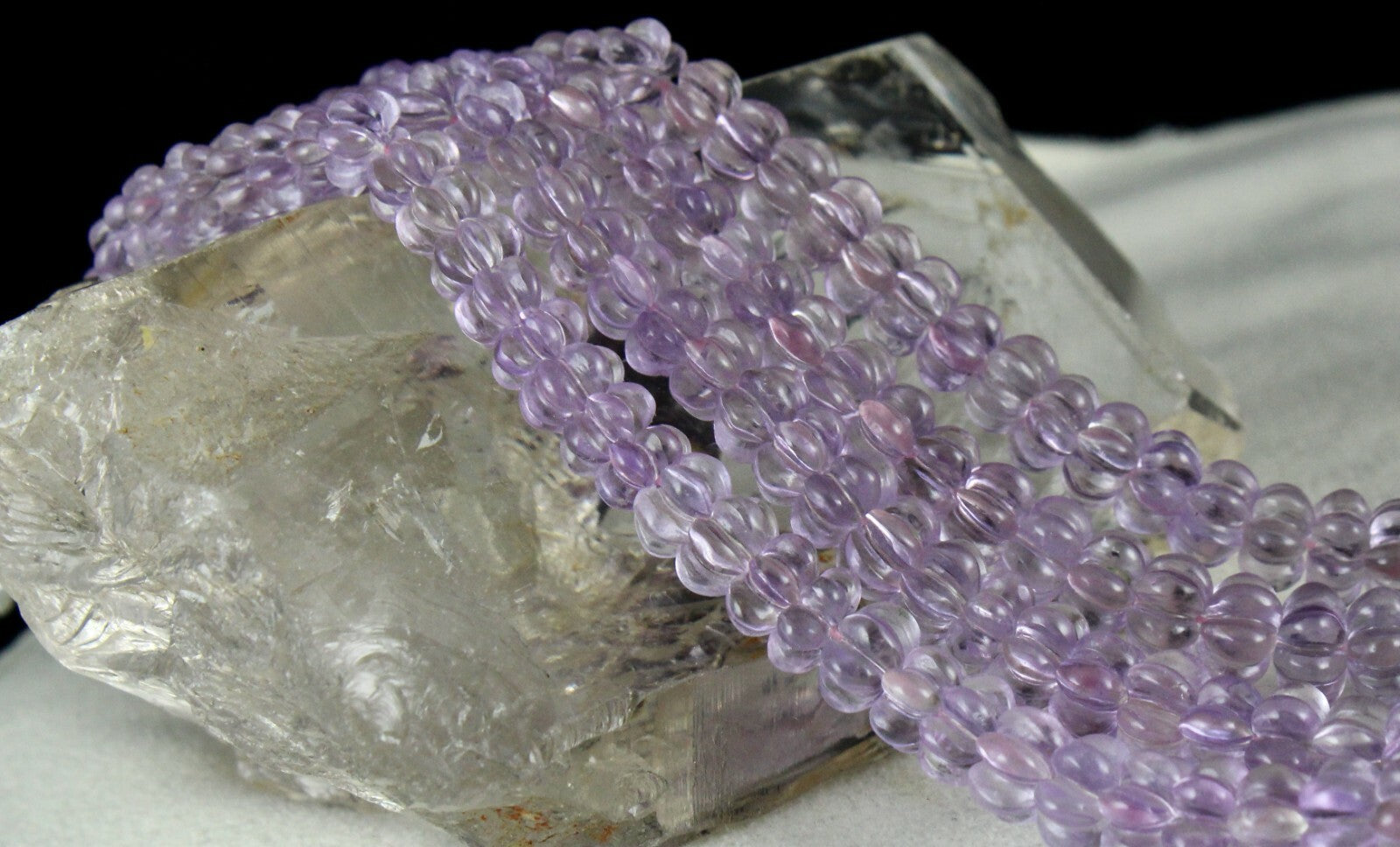 Certified Natural Pink Amethyst 461 Ct Carved Beads Necklace 2 Line For Women
