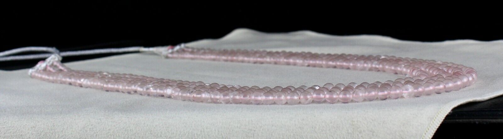 Natural Rose Quartz Beads Round 4 Line 432 Carats Gemstone Fashion Pink Necklace