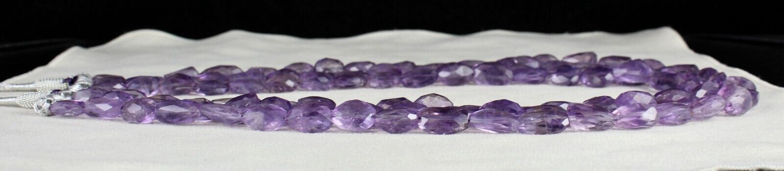 Natural Amethyst Beads Faceted Tumble 3L 790 Ct Purple Gemstone Fashion Necklace