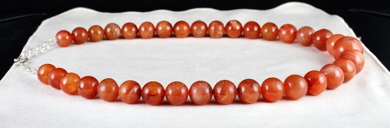 Orange Carnelian Beads Necklace 1173 Ct Round Gemstone Fashion For Women