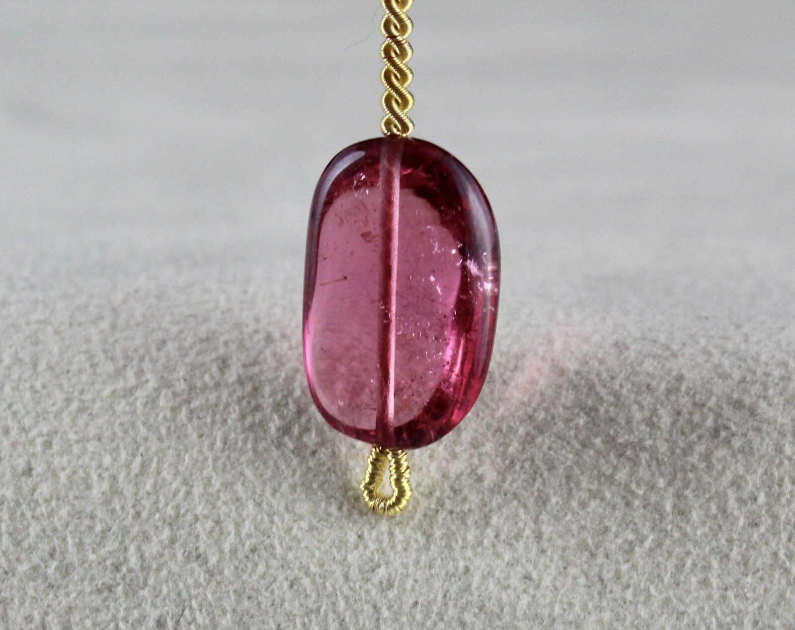 Natural Pink Tourmaline Rubellite 14.27 Ct Bead Hanging Gemstone Pendant Design