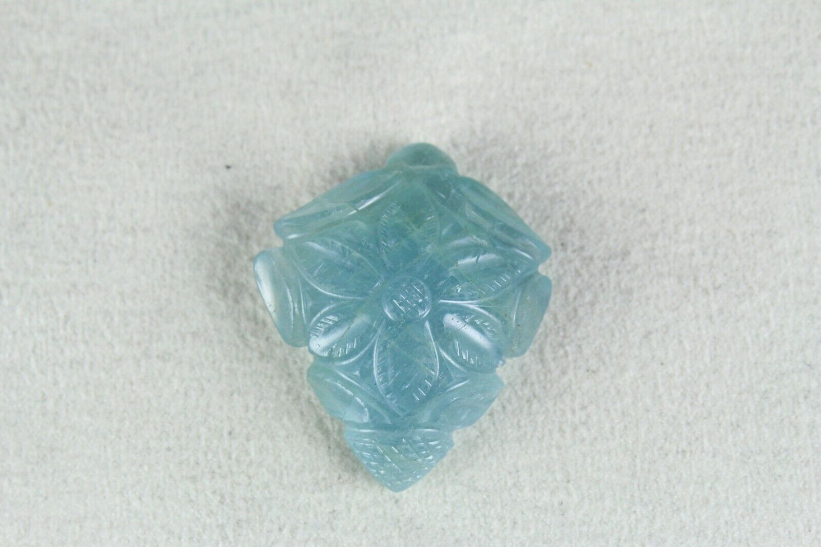 Gtl Certified Natural Blue Aquamarine Carved 49.71 Cts Gemstone Pendant Design