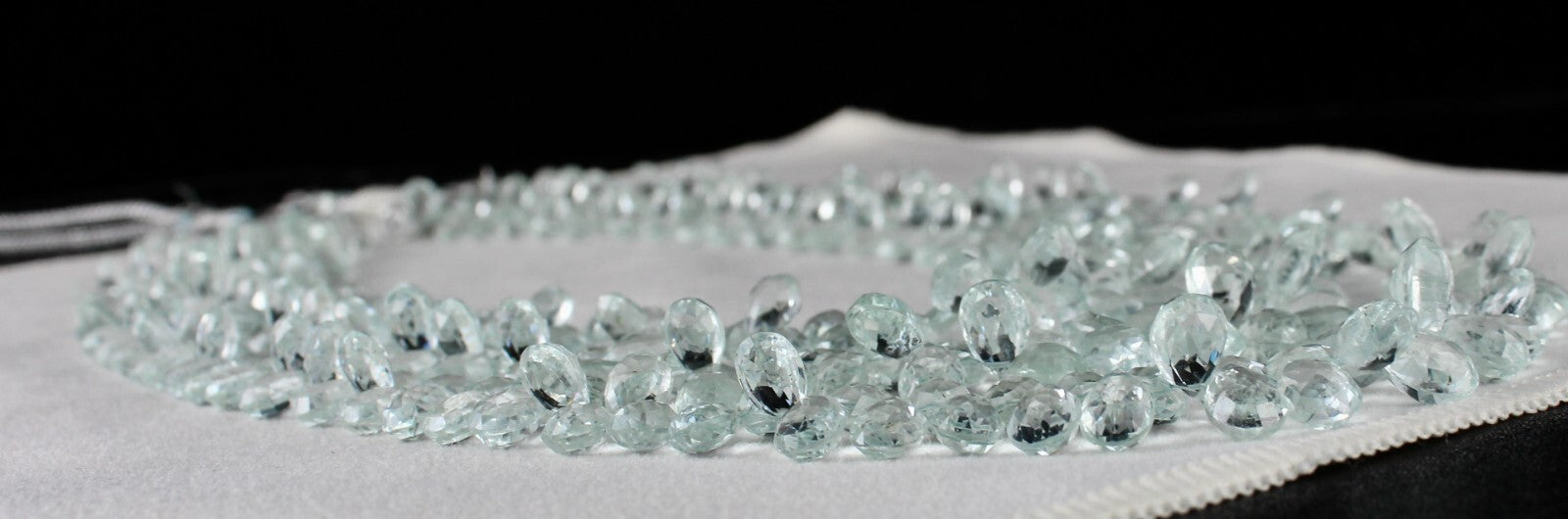 Certified Natural Blue Aquamarine Teardrop Beads Necklace 614 Ct Statement