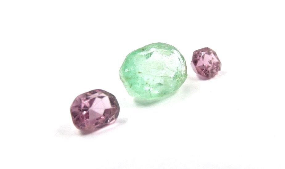 NATURAL COLOMBIAN EMERALD & SPINEL OCTAGON 3 PCS 6.45 CTS GEMSTONE FOR DESIGNING