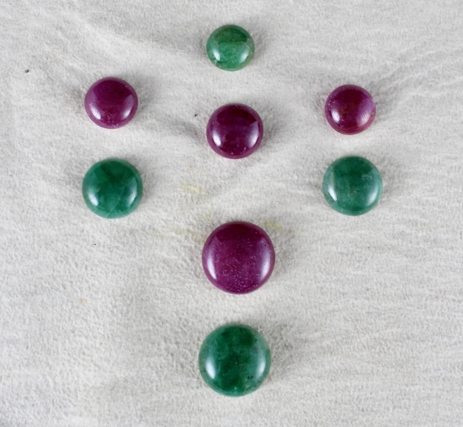 Certified Natural Rubies Emerald Cabochon 61.40ct Loose Gemstone Set