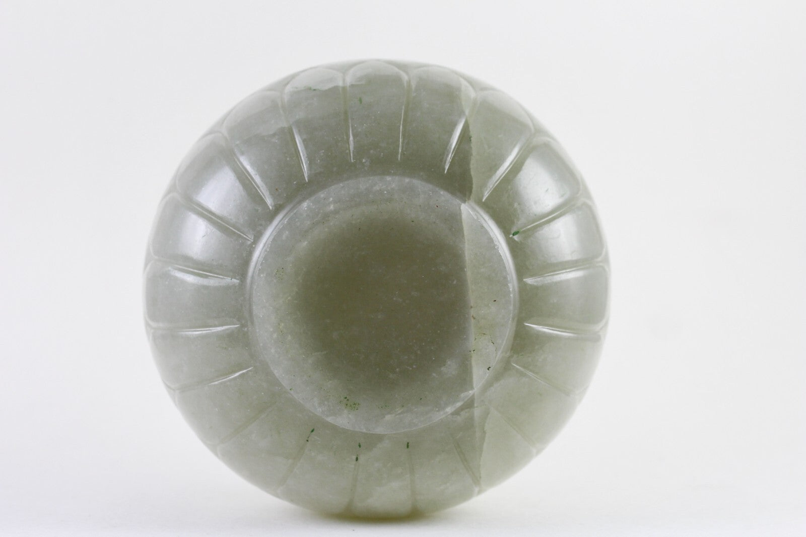 Certified Antique Aventurine 3500 Ct White Jade Carved Pot Home Decor