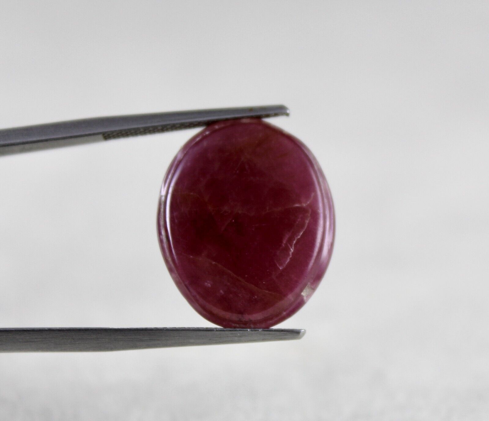 Natural Ruby Carved Oval 20 mm 17.60 Carats Loose Gemstone For Pendant RIng