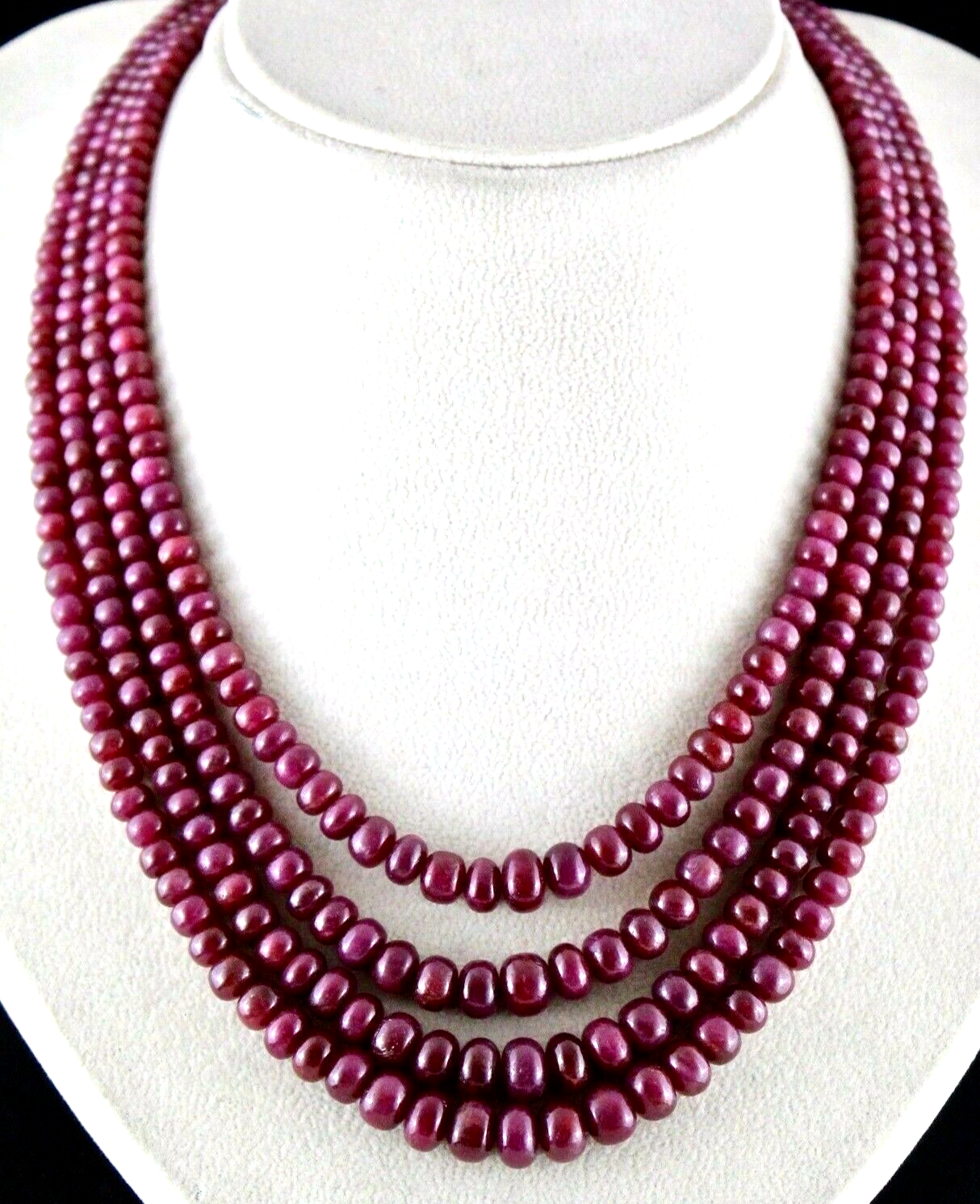 Fine Natural Untreated Ruby Round 4 L 882 Ct Beaded Gemstone Important Necklace