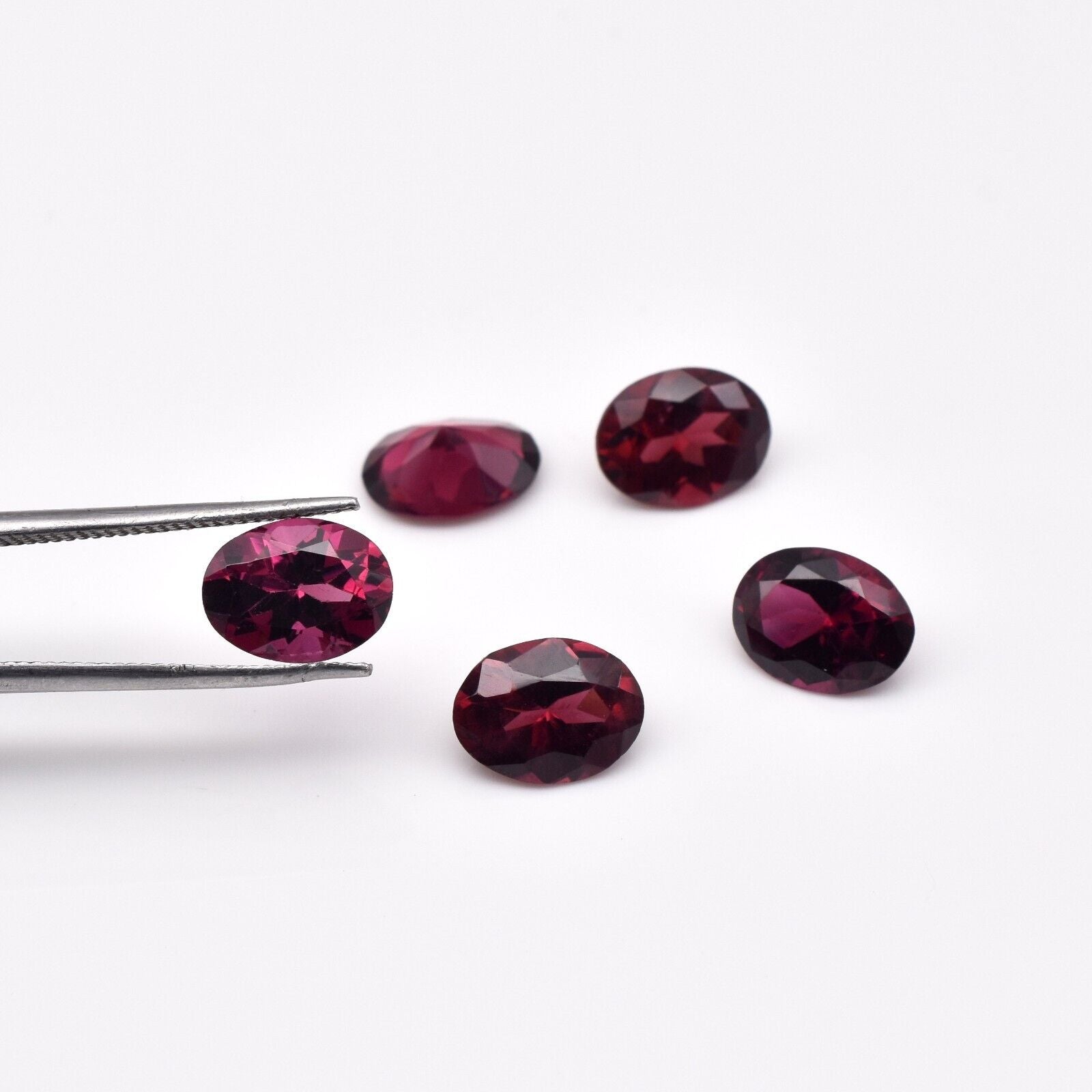 Natural Garnet Oval Cut 5 Pc 10.31 Ct 9X7mm Loose Gemstone Earring Set Design