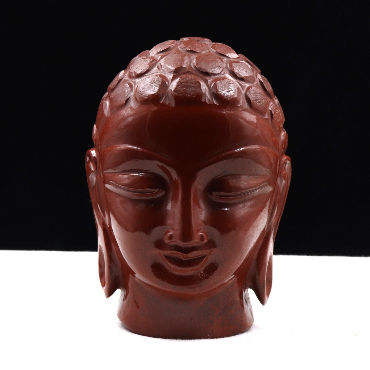 NATURAL RED JASPER BUDDHA HEAD 5325 CARATS GEMSTONE STATUE FOR HOME DECOR