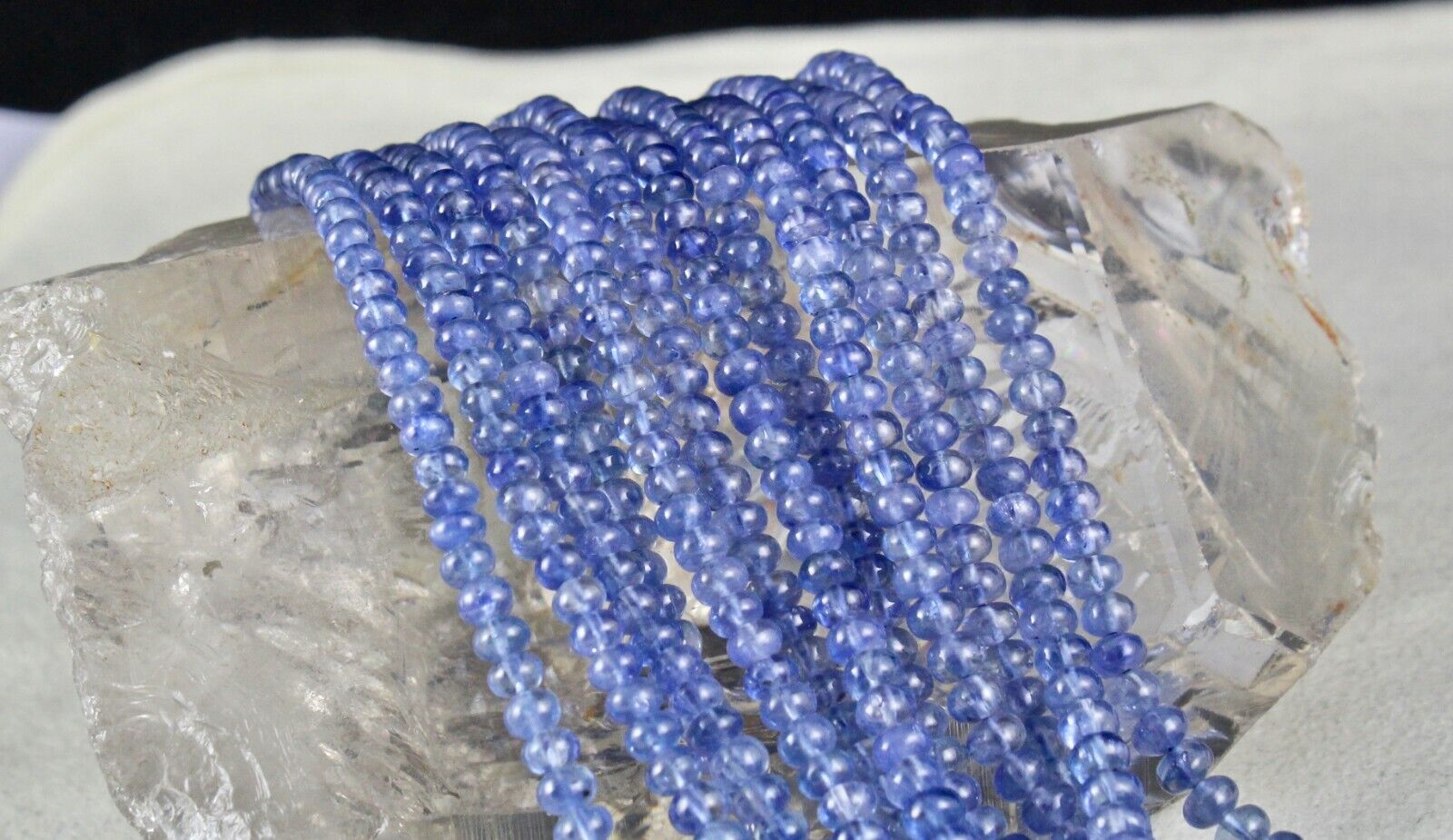 Exclusive Natural Blue Sapphire Beads Round 6 Line 739 Carats Gemstone Necklace