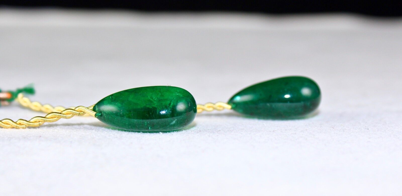 22X14 MM NATURAL ZAMBIAN EMERALD PEAR TEARDROPS 43 CARATS GEMSTONE EARRINGS