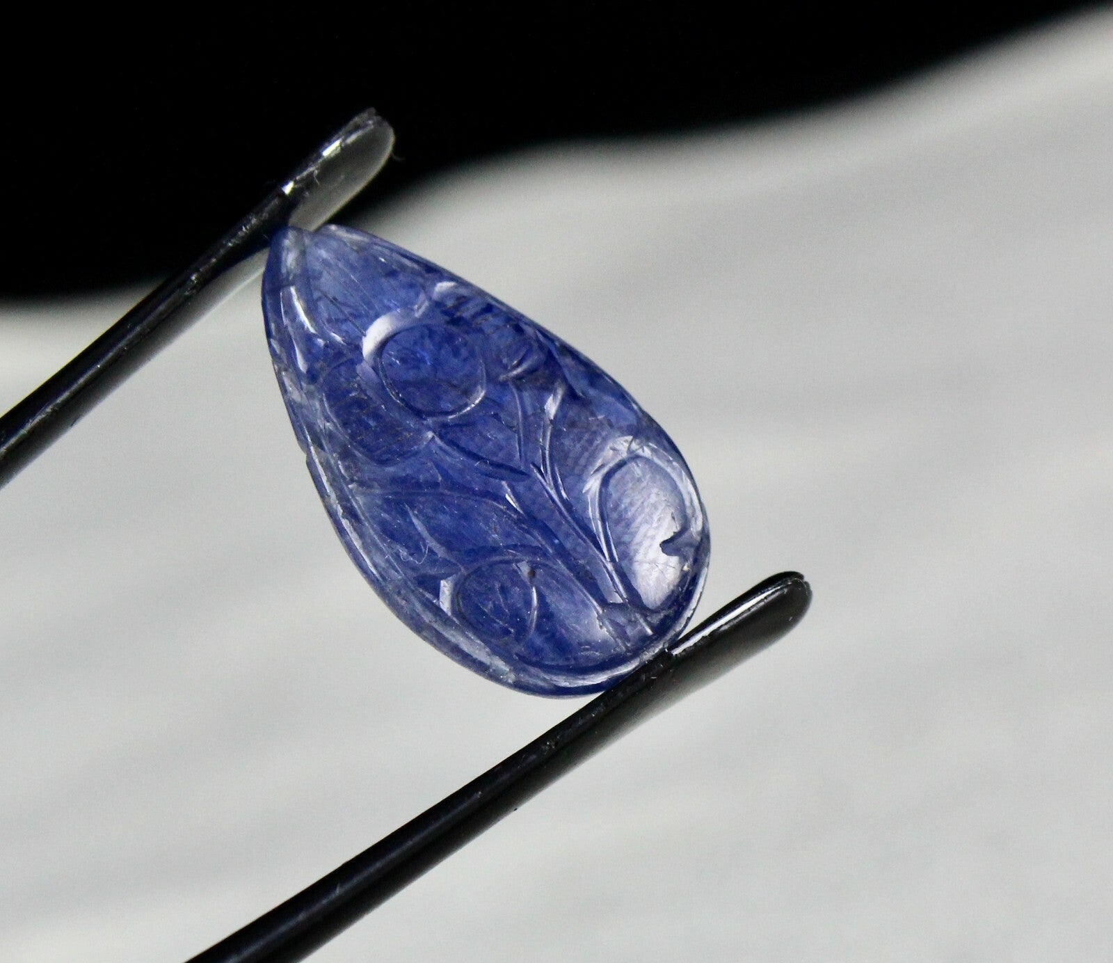 Certified Natural Untreated Blue Sapphire 17.52ct Carved 2pcs Ring Pendant