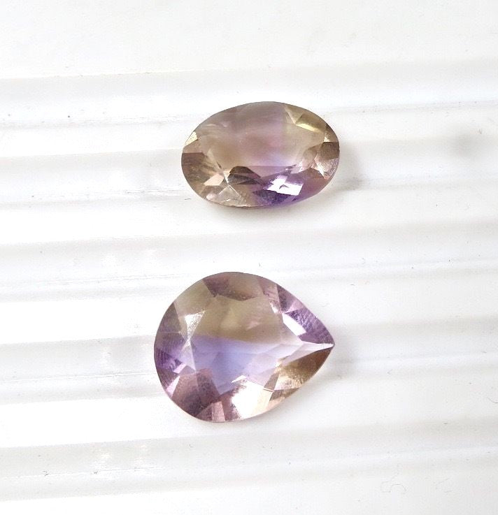 Natural Ametrine Oval & Pear 24.30ct Gemstones For Ring & Pendant