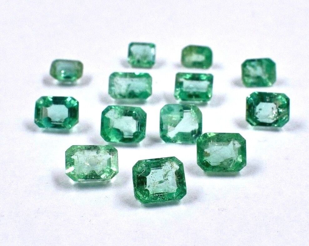 NATURAL COLOMBIAN EMERALD OCTAGON CUT 13 PCS 10 CTS GEMSTONE DESIGNING BRACELET