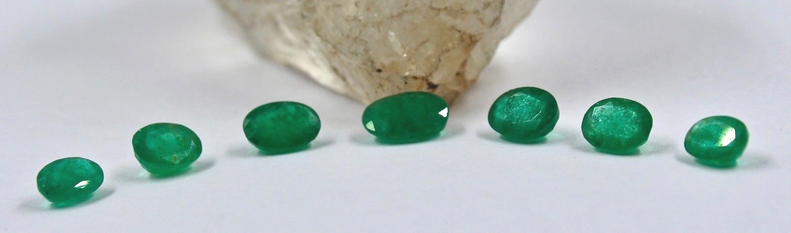 Certified Natural Zambia Emerald Oval Cut 7 Pc 7.30 Ct Loose Gemstone Set