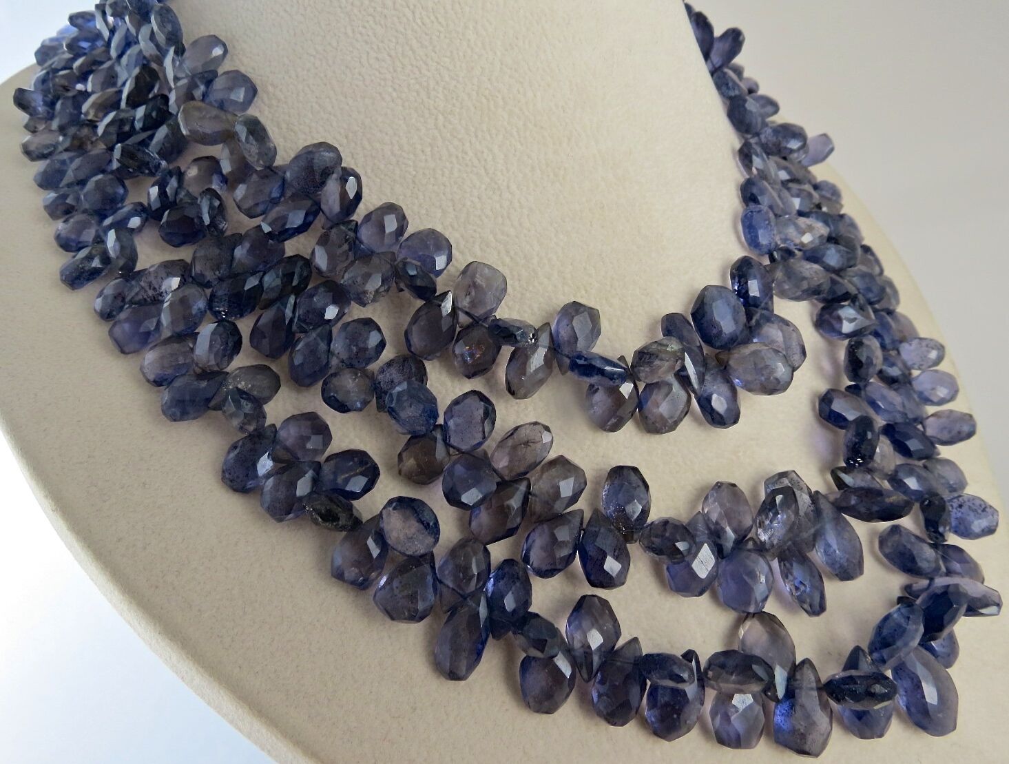 Natural Iolite Beads Teardrop 3 L 870 Ct Blue Gemstone Fashion Necklace