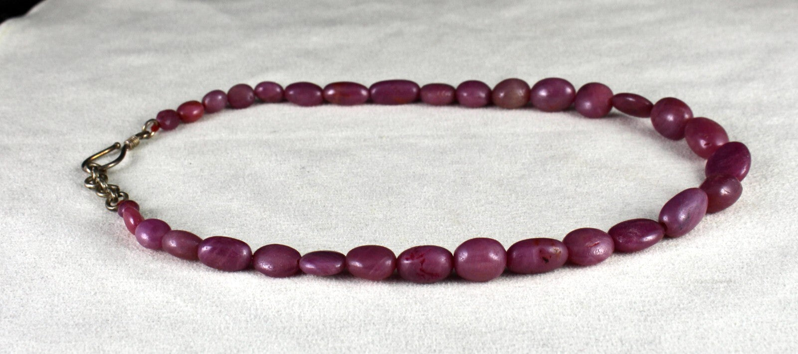 Natural Untreated Ruby Nugget Beads 263 Ct Sterling Silver Fashion Necklace 1 L