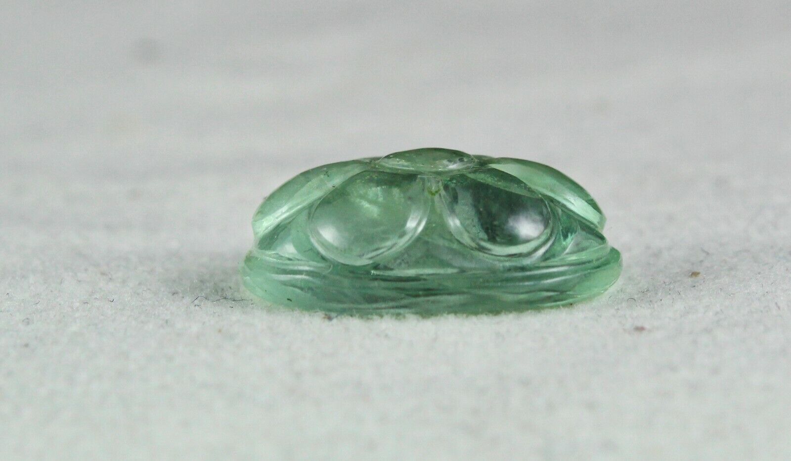 Natural Green Aquamarine Carved Flower Cabochon 14.81 Ct Gemstone Ring Pendant