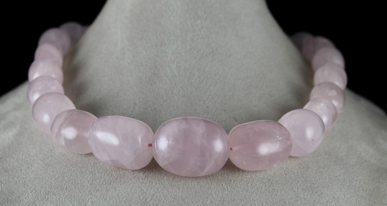 34mm Natural Rose Quartz 1642ct Gemstone Sterling Silver Long Necklace