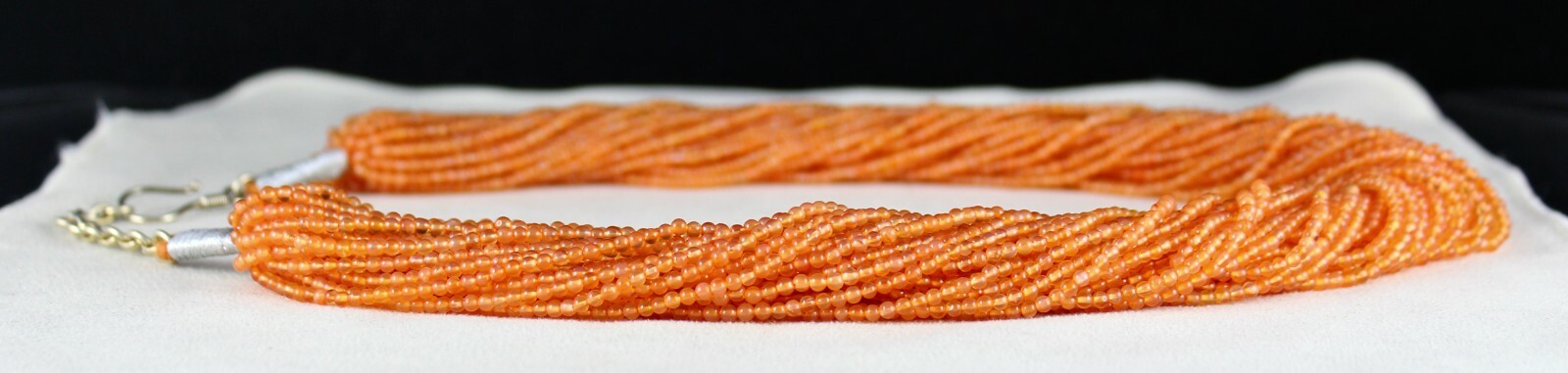 Certified Natural Orange Carnelian Round Beads Necklace 1079 Ct Fashion Gemstone