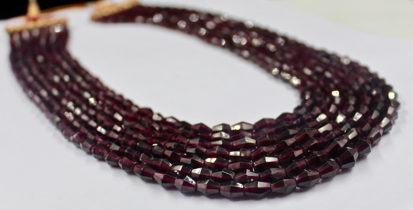 Natural Garnet 917 Ct Faceted Gemstone Beaded Necklace For Women