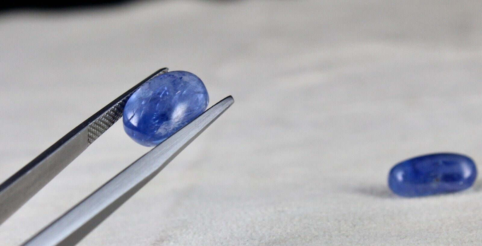 NATURAL BURMESE BLUE SAPPHIRE 15.54 CT LONG OVAL CABOCHON GEMSTONE PAIR EARRING