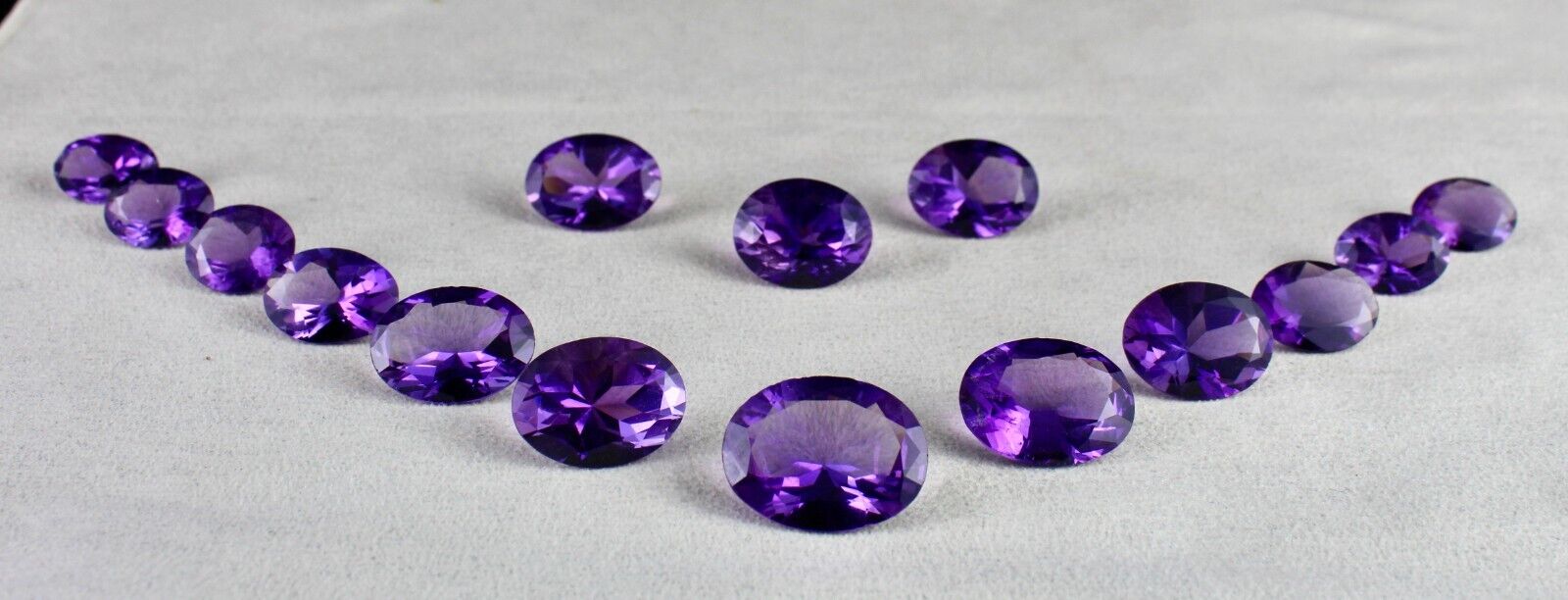 Natural Amethyst Cut Oval 15 Pc 189.90 Ct Loose Gemstone Earring Necklace Set