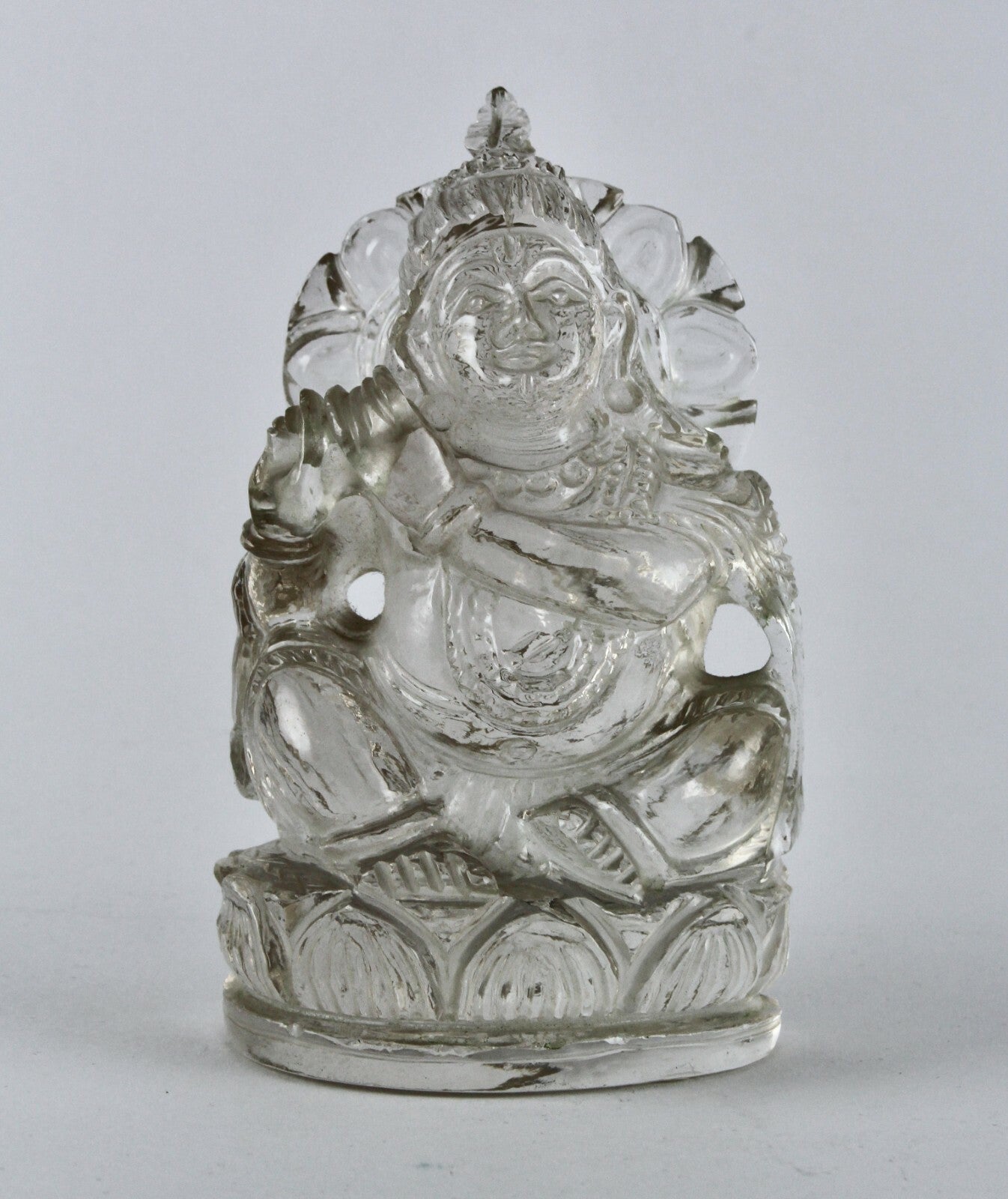 Smoky Quartz 1605ct Lord Krishna Gemstone Spiritual Decor Statue