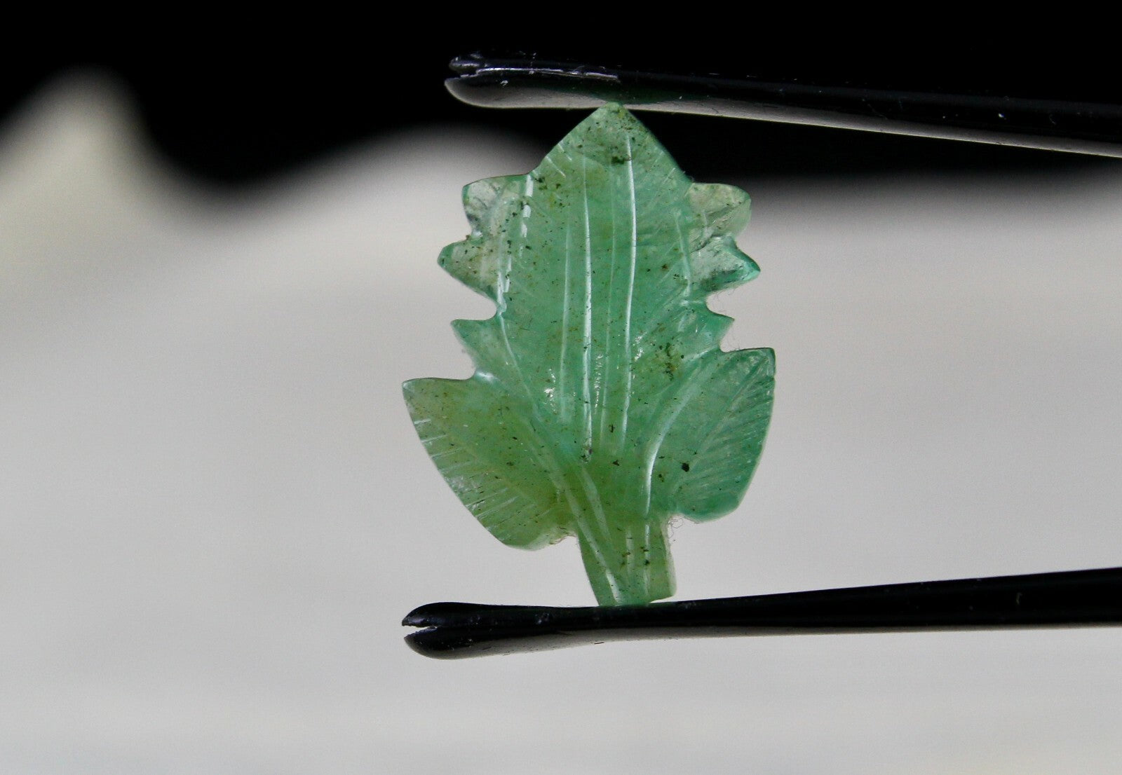 Colombian Emerald Carved Leaf 6.30 Ct Gemstone For Pendant Ring