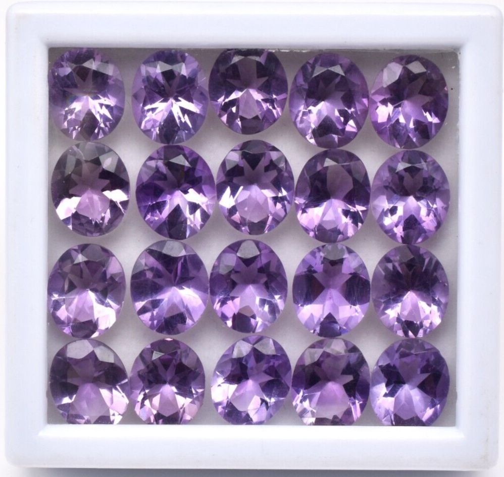 Natural Amethyst Oval 12x10mm 20 Pc 75.15 Ct Loose Gemstone Bracelet Set Design