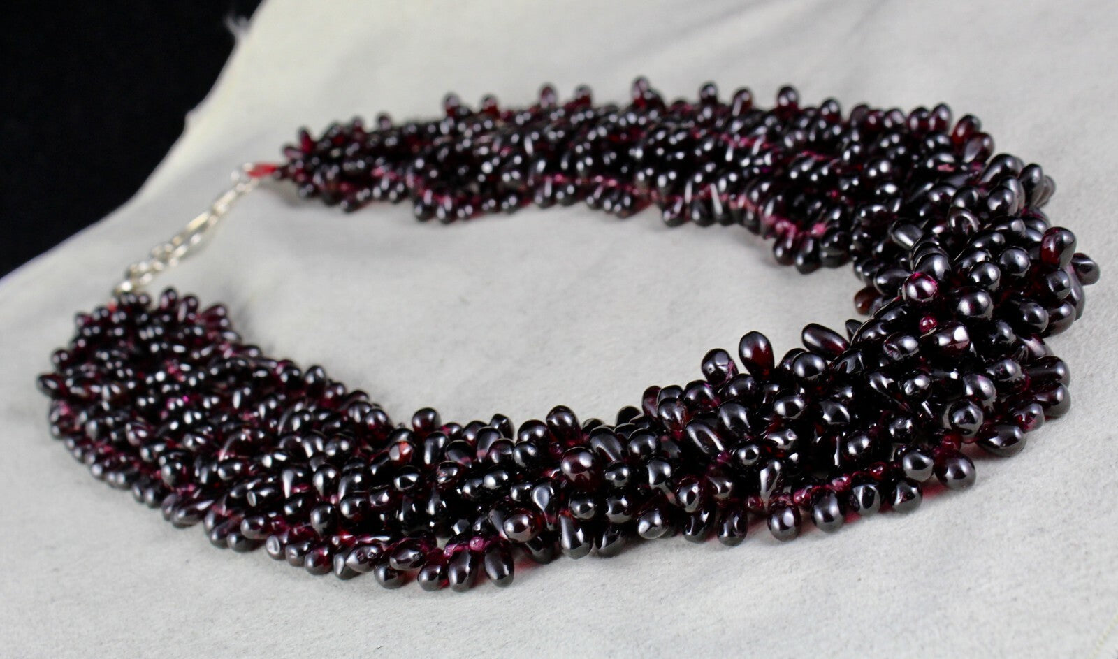 Natural Red Garnet Tear Drop Beads Necklace 5 L 1556 Ct Fashion Gemstone