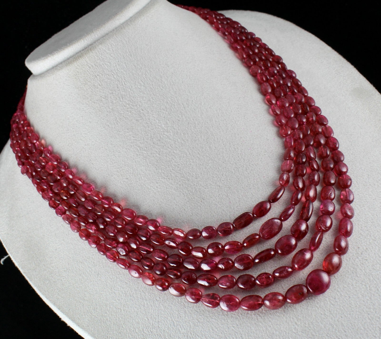 Certified Natural Spinel Cabochon 617 Ct Red Gemstone Beaded Necklace 5 L