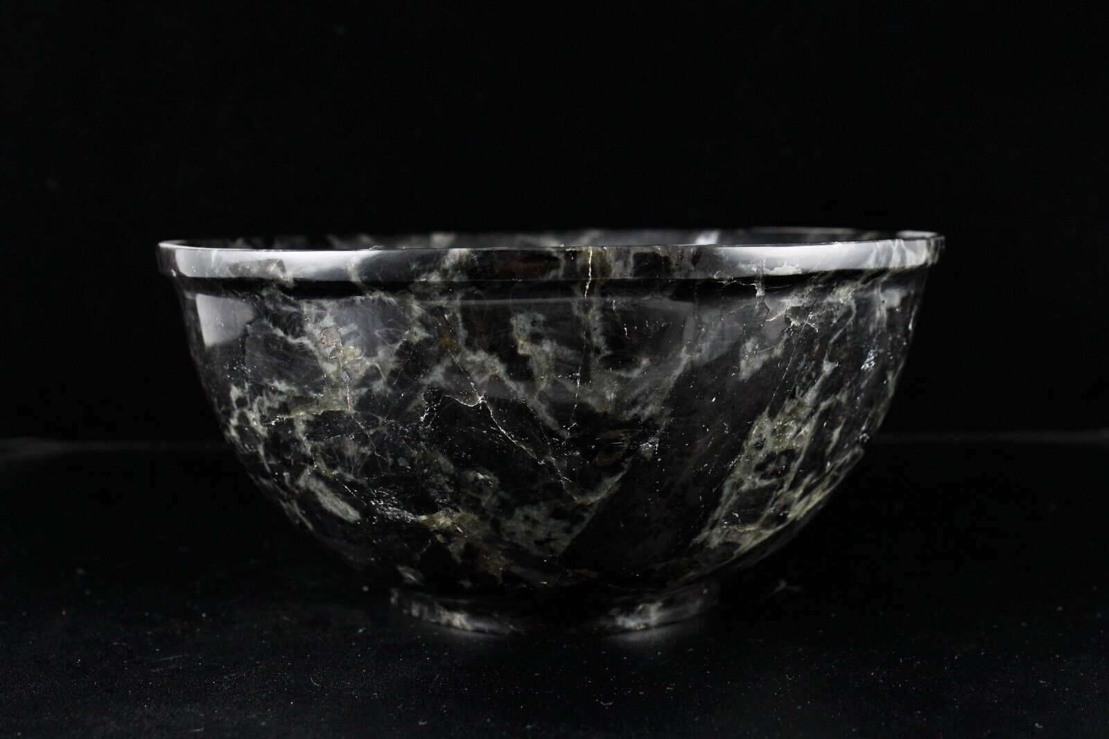 HOME DECOR NATURAL LABRADORITE 3210 CTS DESIGNER HAND CRAFTED CARVED FANCY BOWL