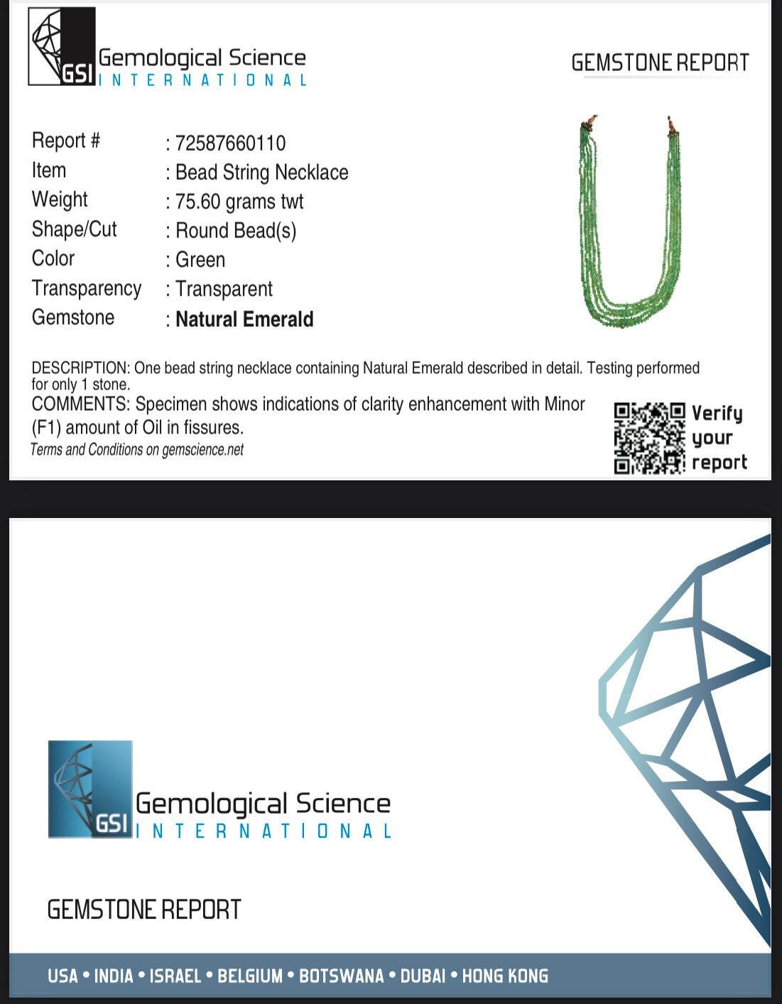 Certified Natural Emerald 354ct Round Beads Gemstone Important Necklace