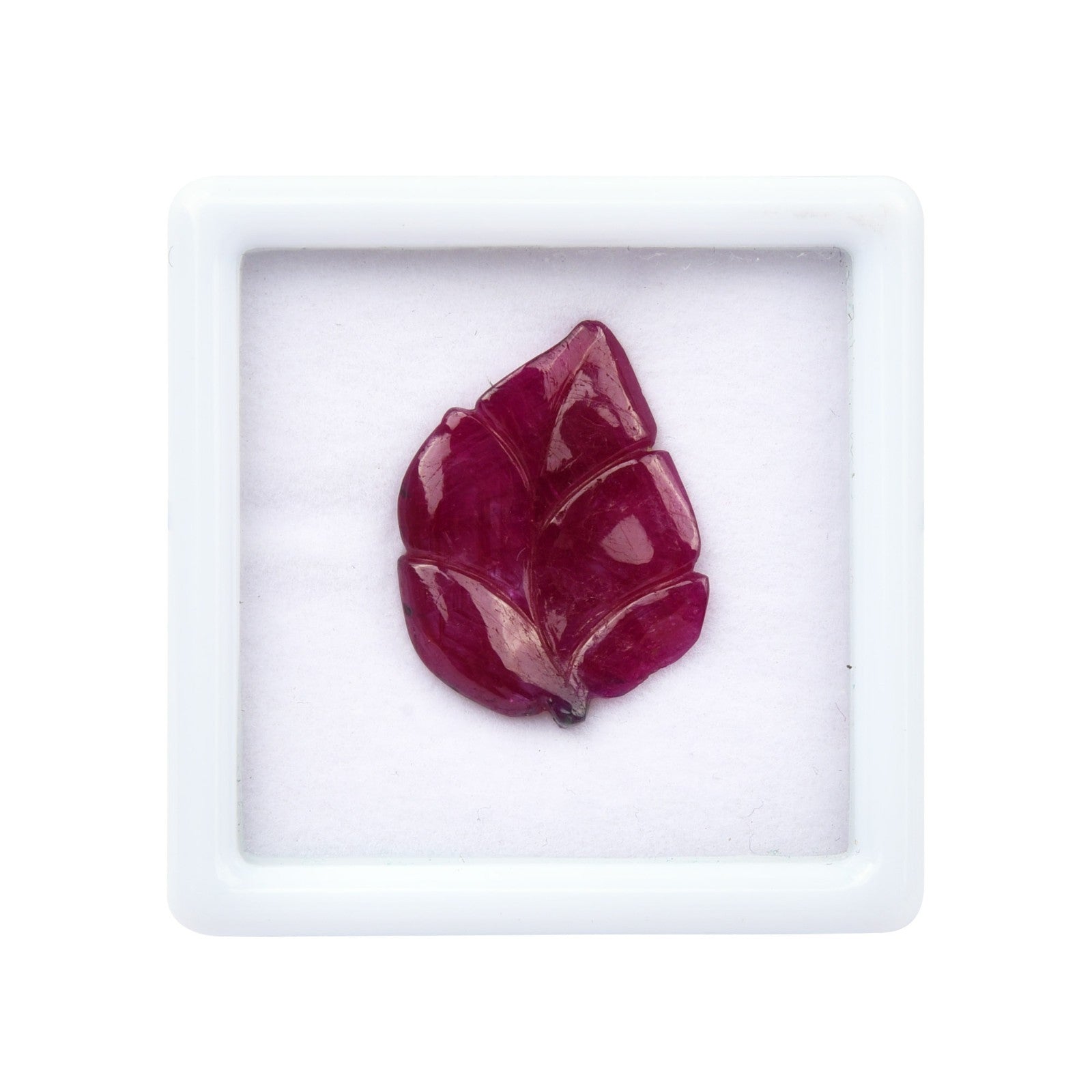 Certified Natural Untreated Ruby Carved Leaf Gemstone 7.18 Ct For Ring Pendant