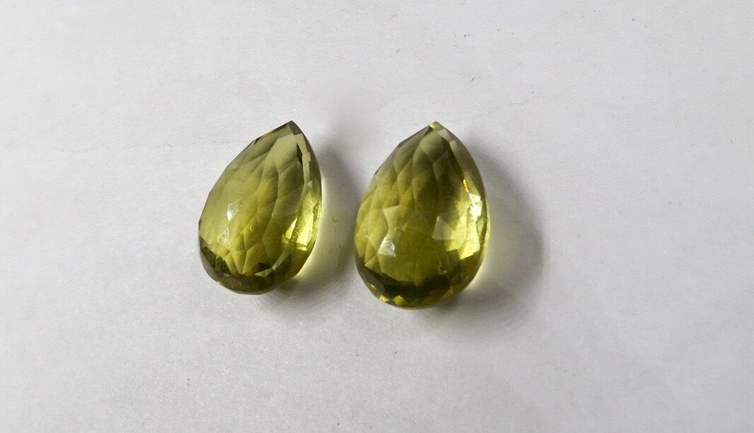 Lemon Quartz Teardrop 2 Pc 31 Ct Loose Semi Precious Gemstone Earring Designing