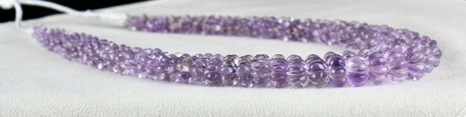 NATURAL PINK AMETHYST BEADS CARVED ROUND 2 LINE 464 CTS GEMSTONE FINE NECKLACE